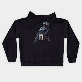 Crow and a Bottle of Dirt Kids Hoodie